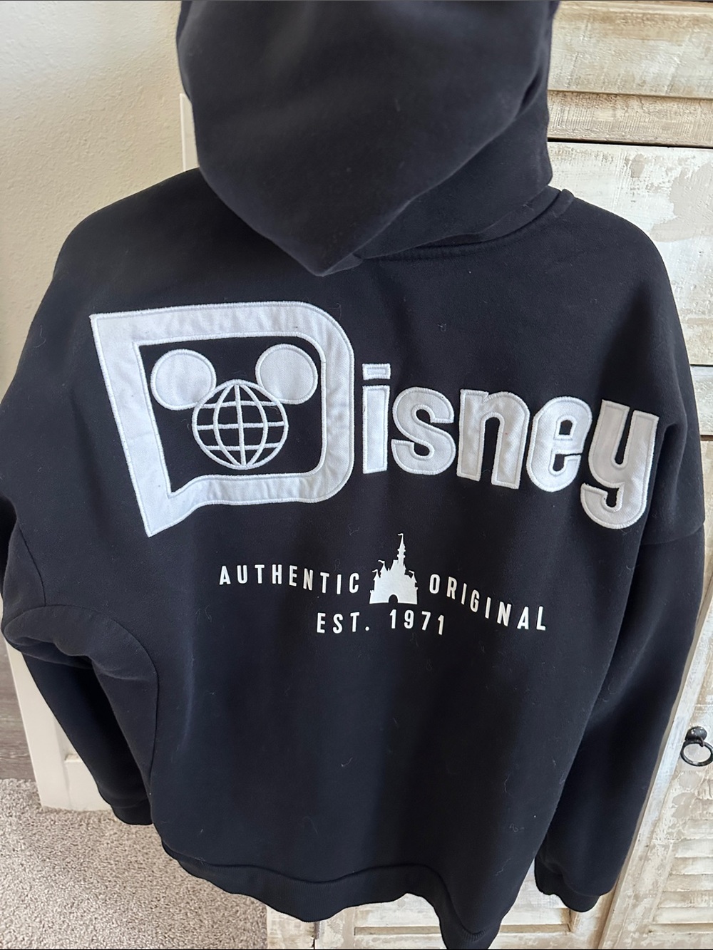 Disney World  Black zipup  Sweatshirt - Bold Logo Back